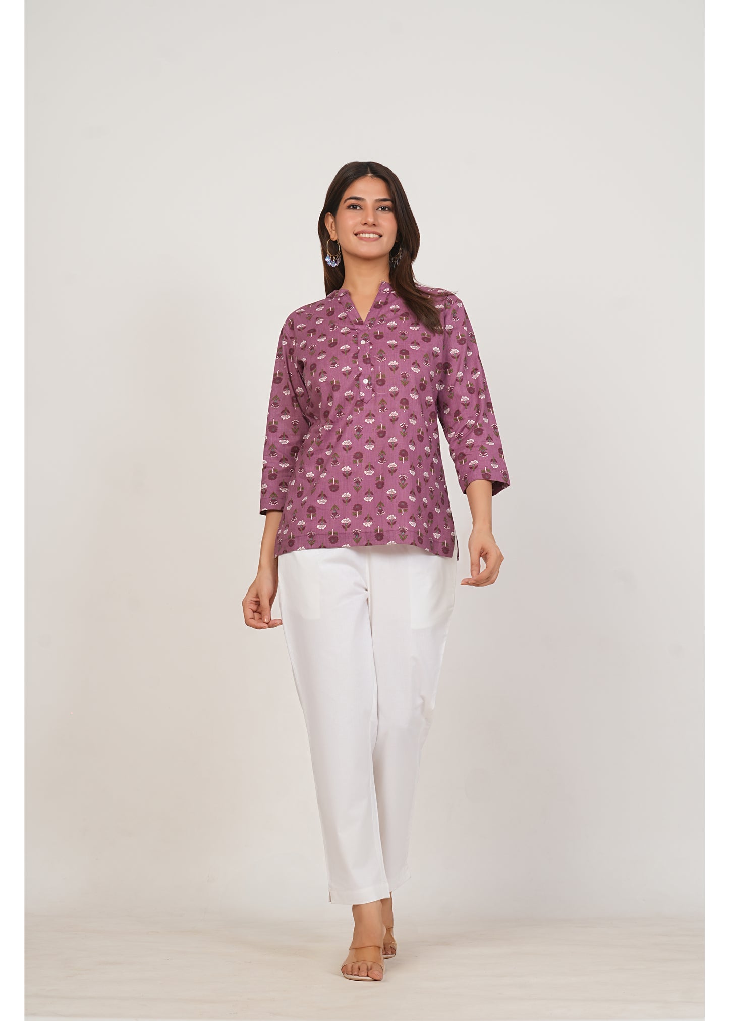 Turkish Rose Short Cotton Kurta