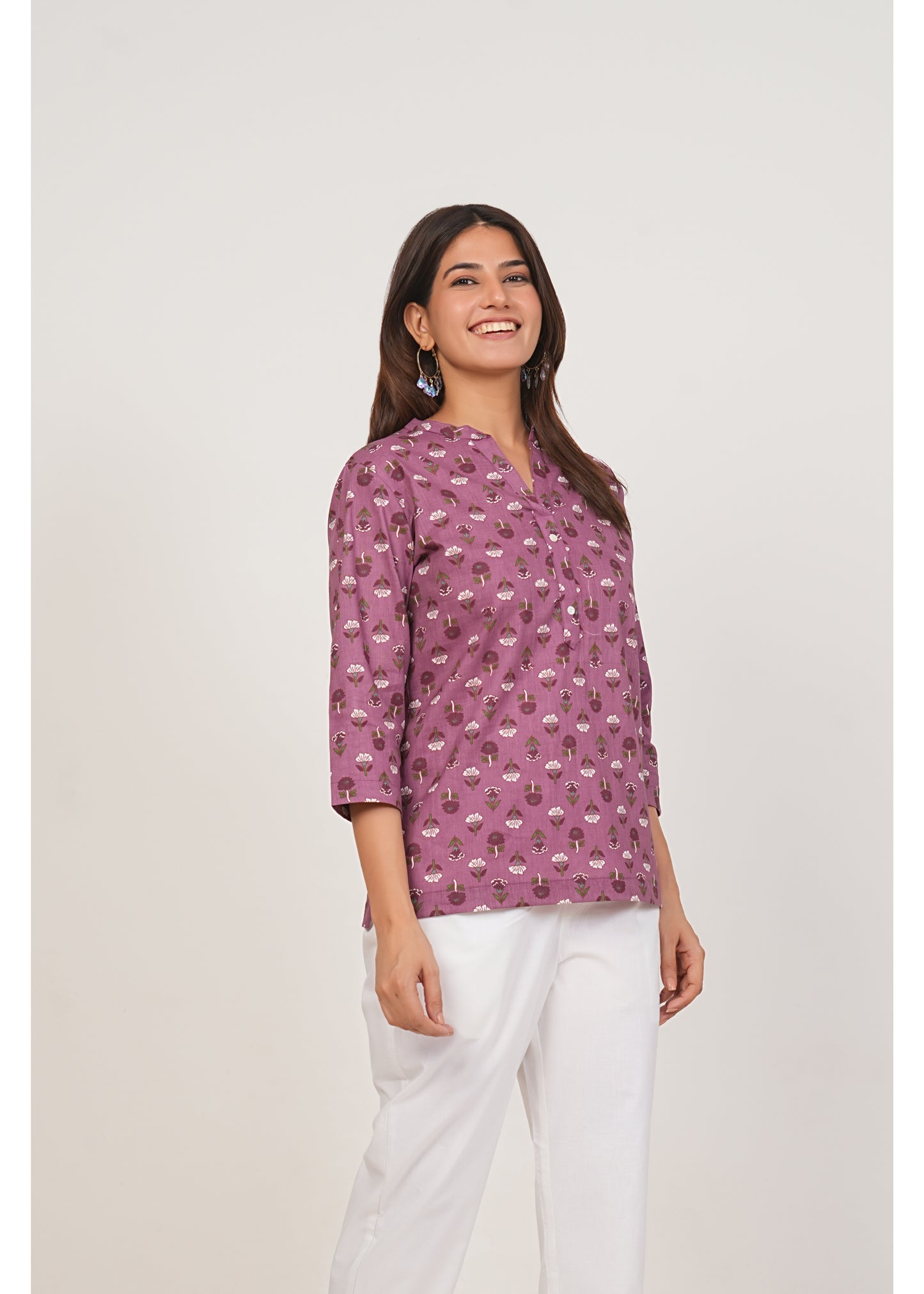 Turkish Rose Short Cotton Kurta