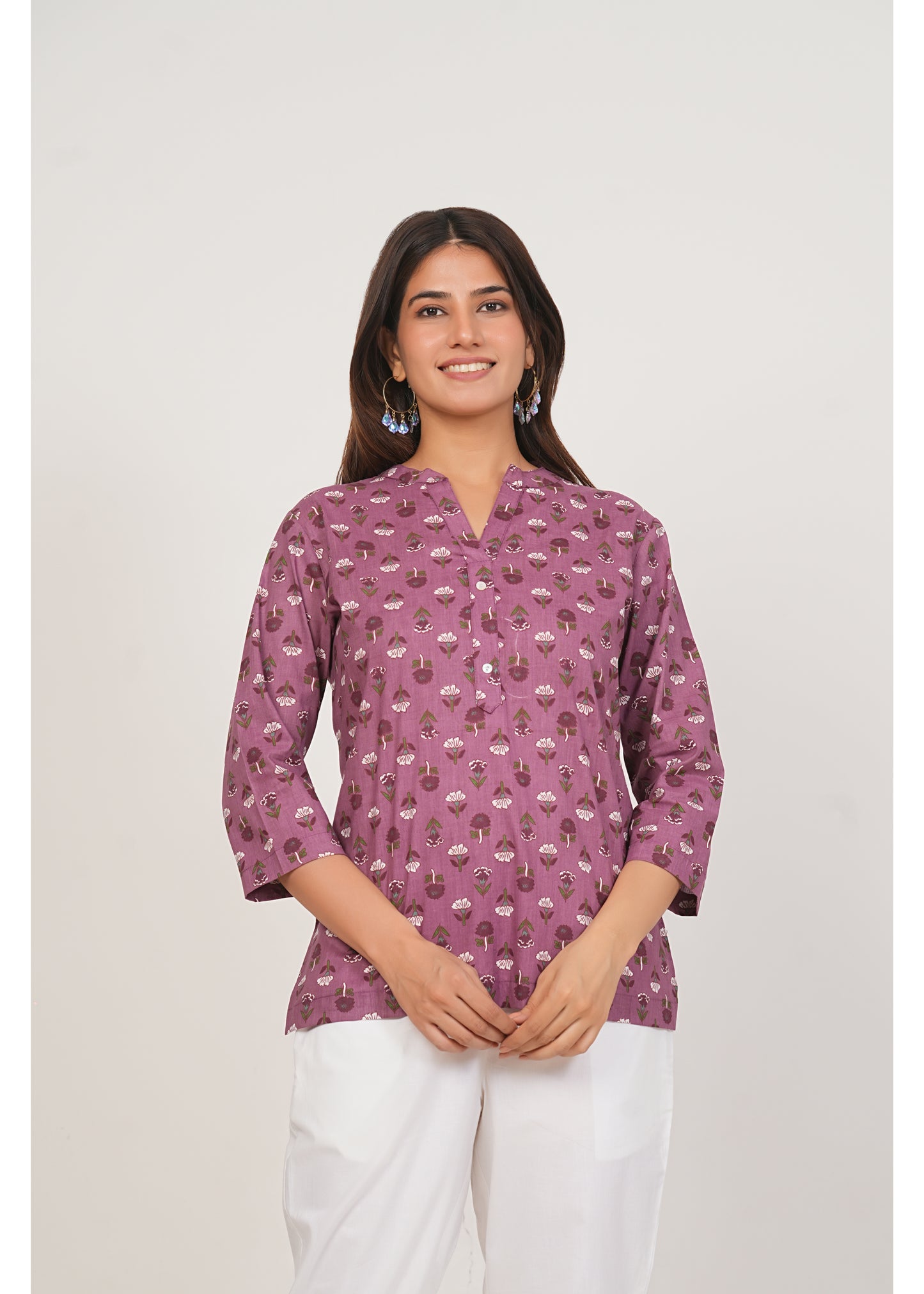 Turkish Rose Short Cotton Kurta