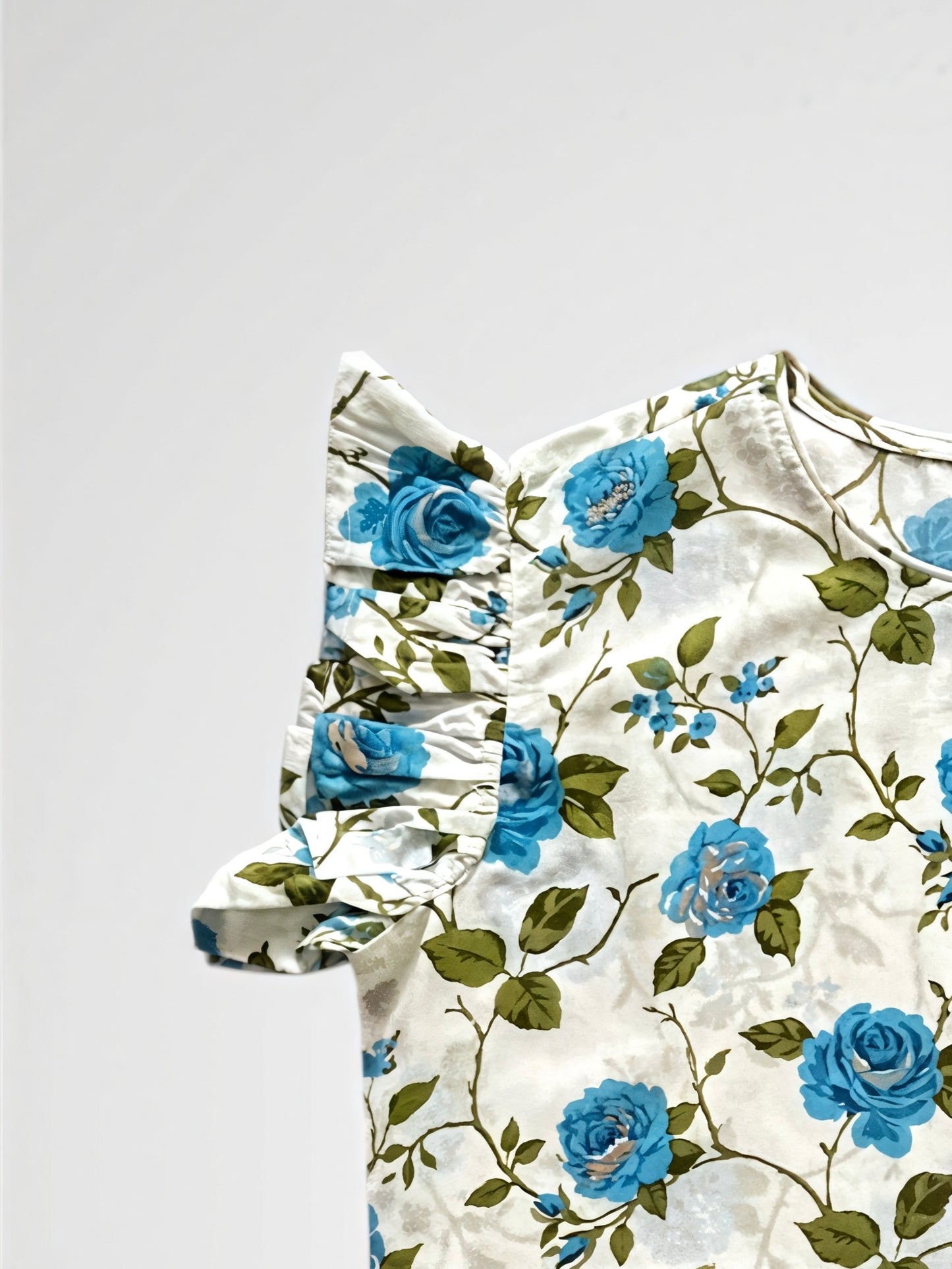 White Floral Cotton Top