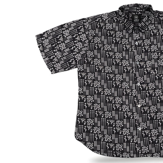 Black Cotton Printed Shirt