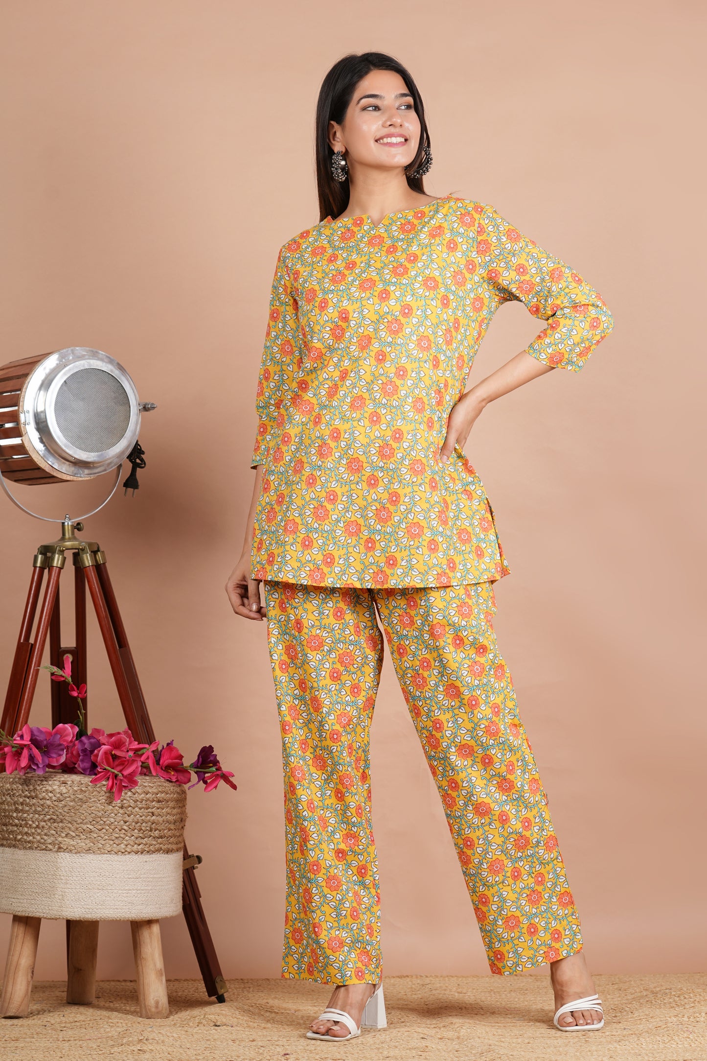 Yellow Cotton Co-Ord Set (Lounge Wear)