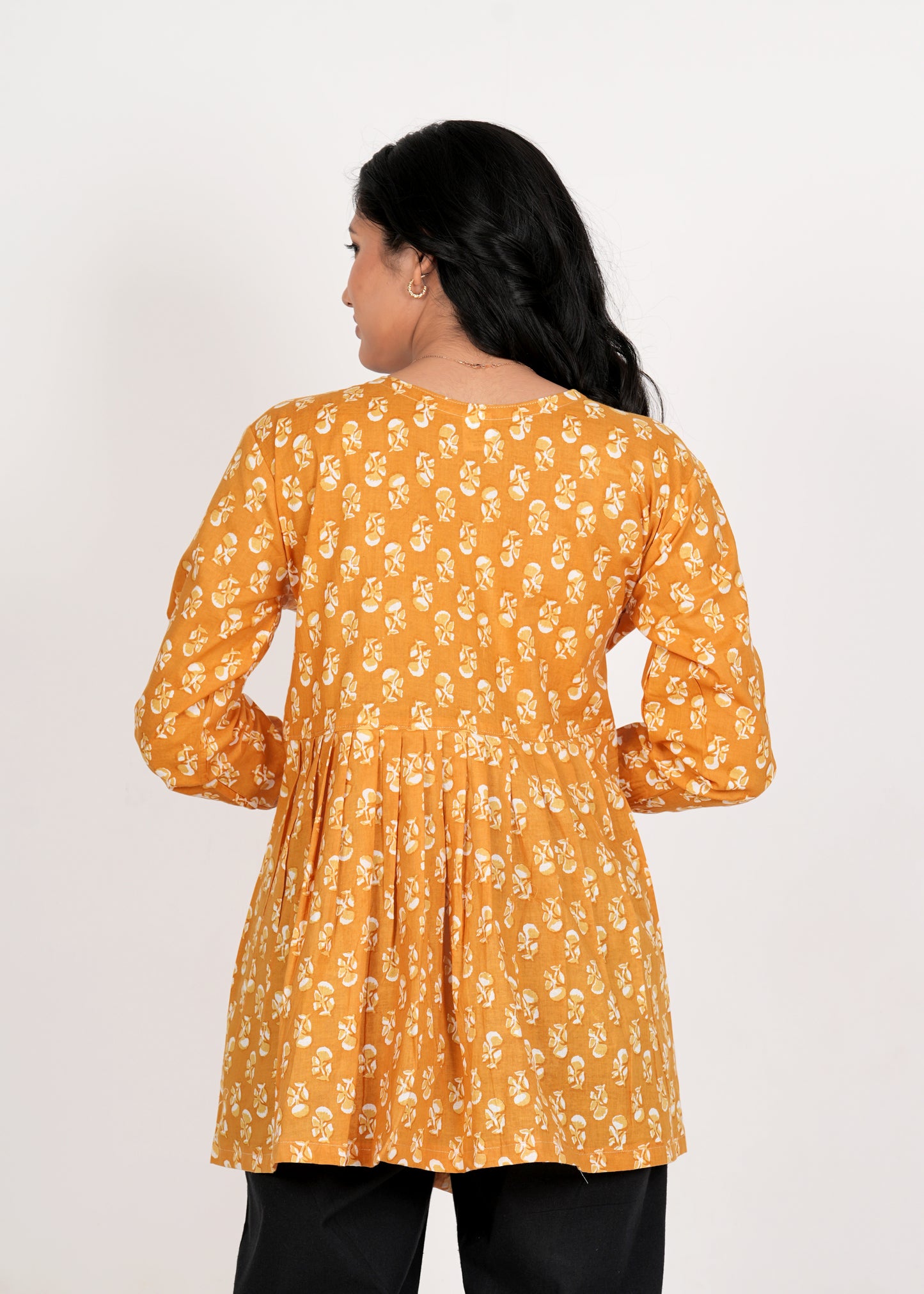 Fire Bush Peplum Cotton Kurti