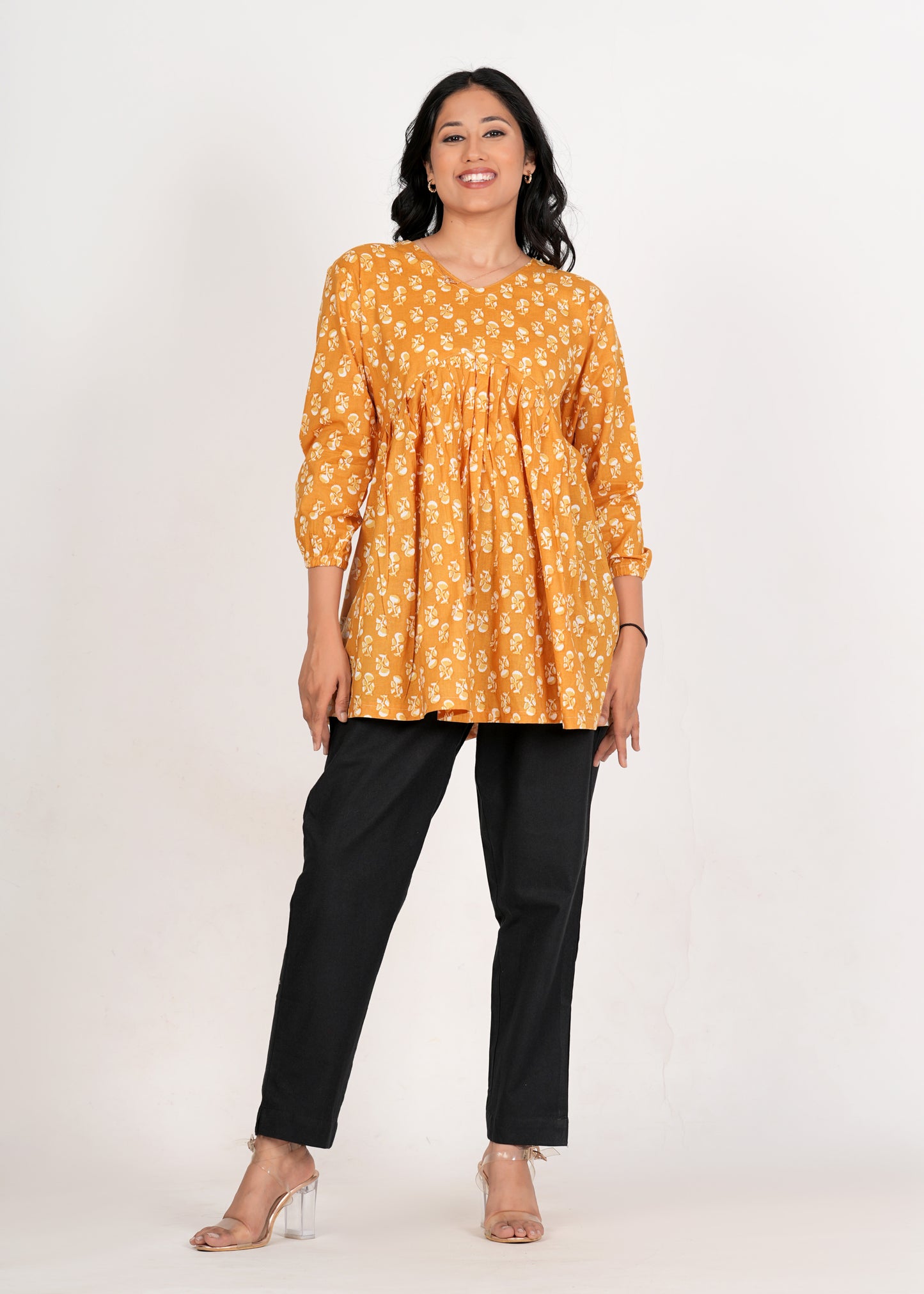 Fire Bush Peplum Cotton Kurti