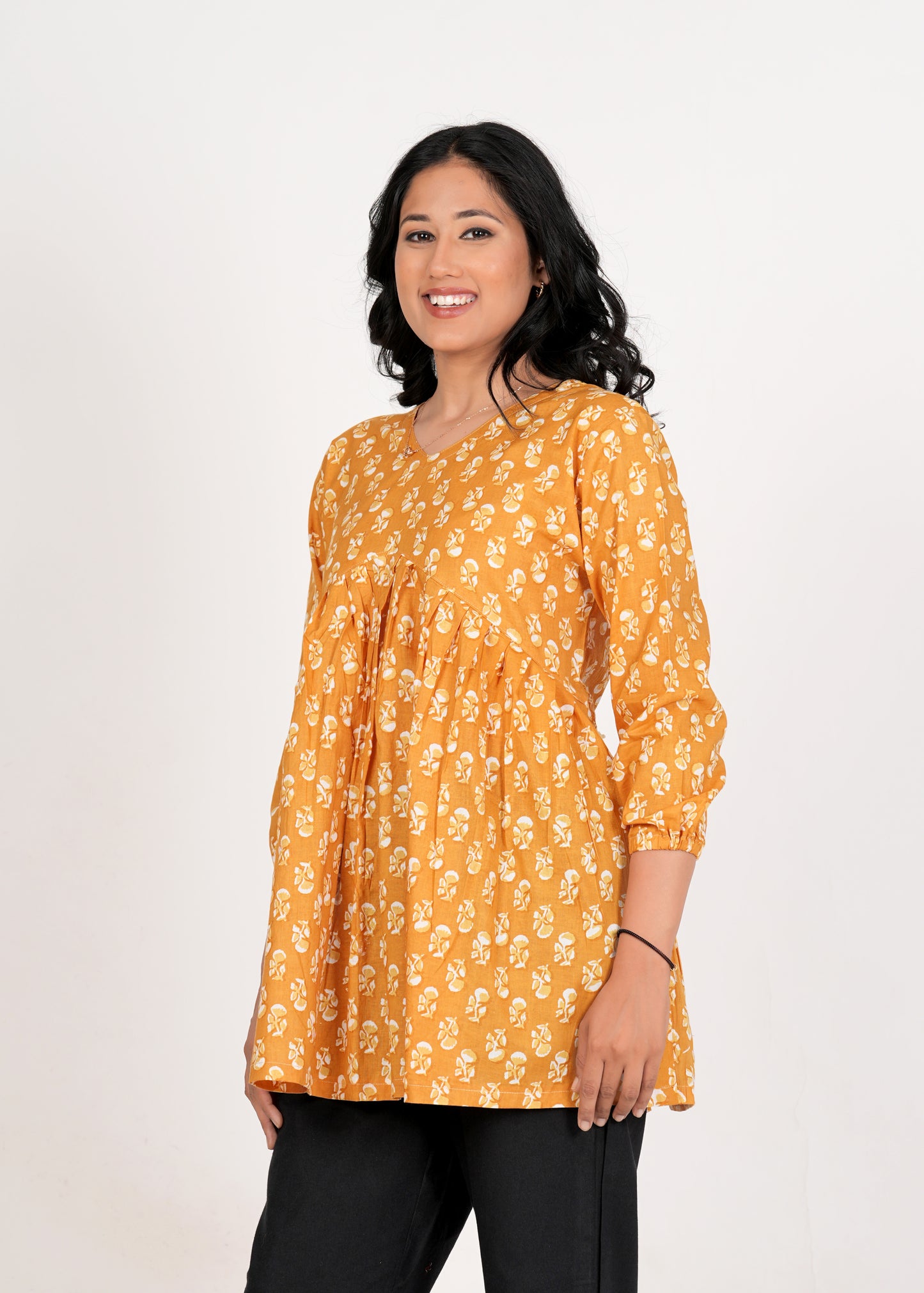 Fire Bush Peplum Cotton Kurti