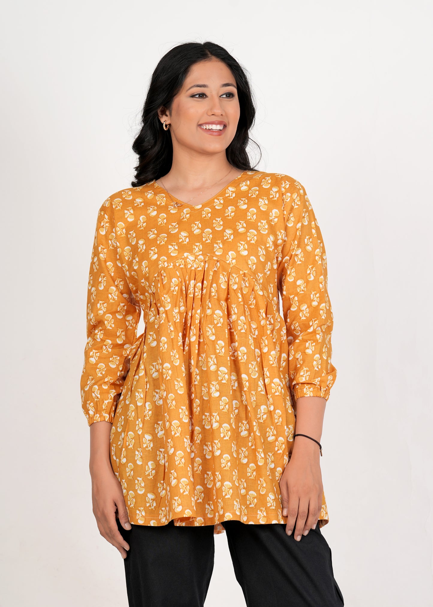 Fire Bush Peplum Cotton Kurti