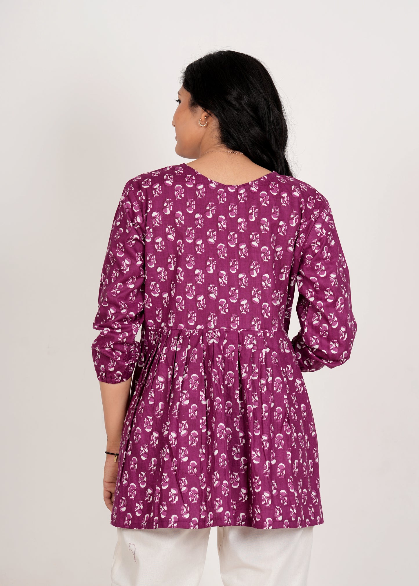 Boysenberry Peplum Cotton Kurti