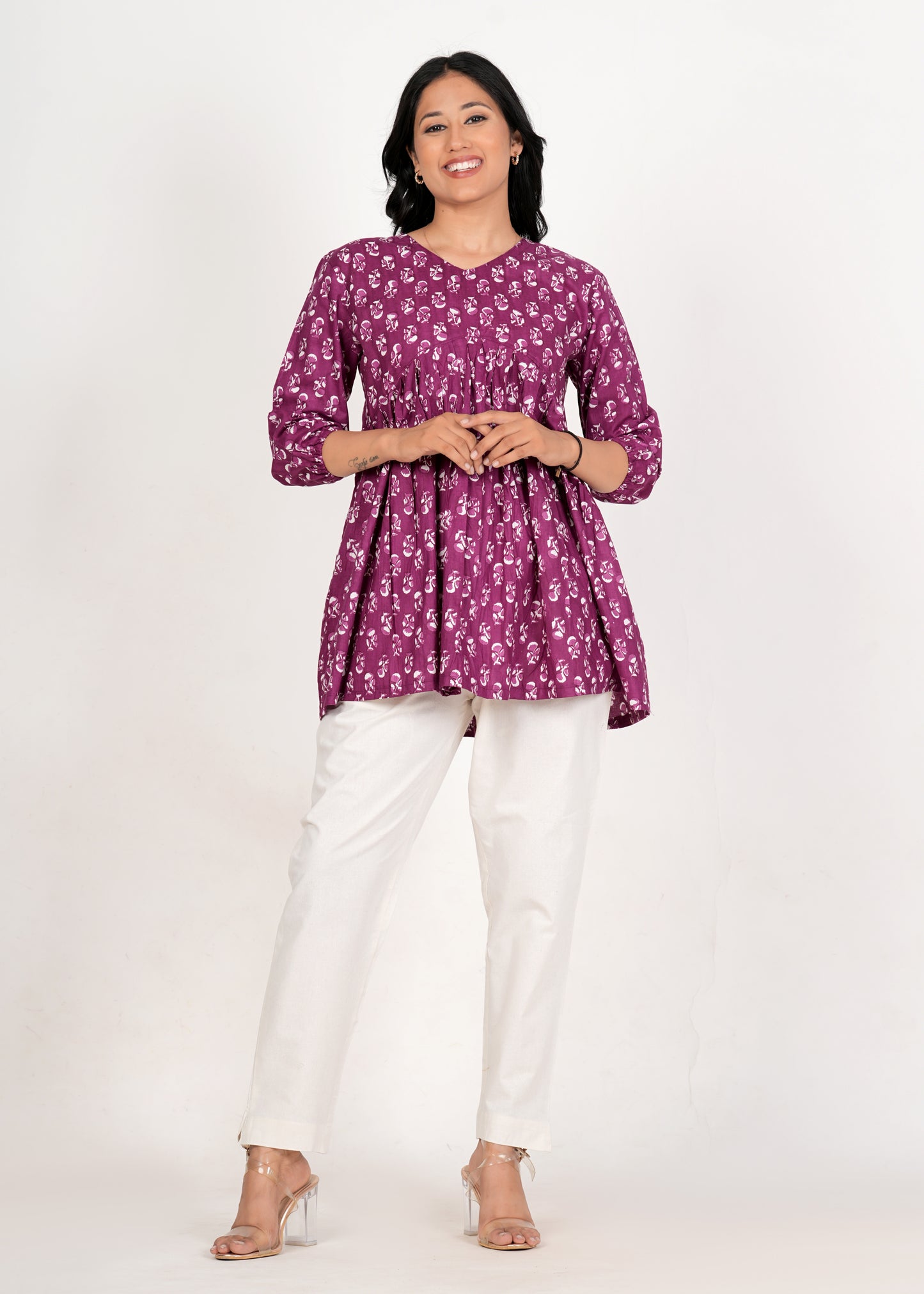 Boysenberry Peplum Cotton Kurti