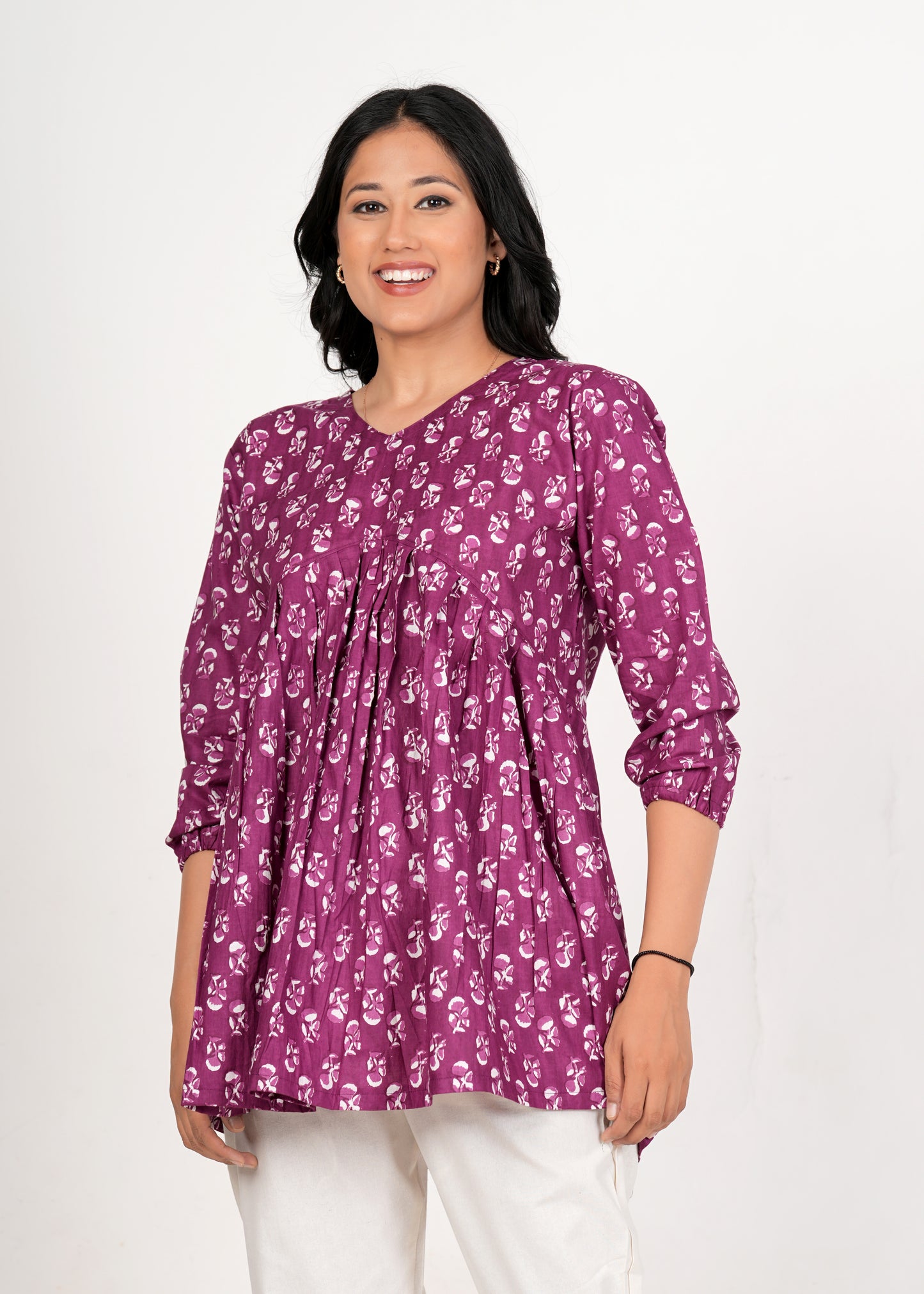 Boysenberry Peplum Cotton Kurti