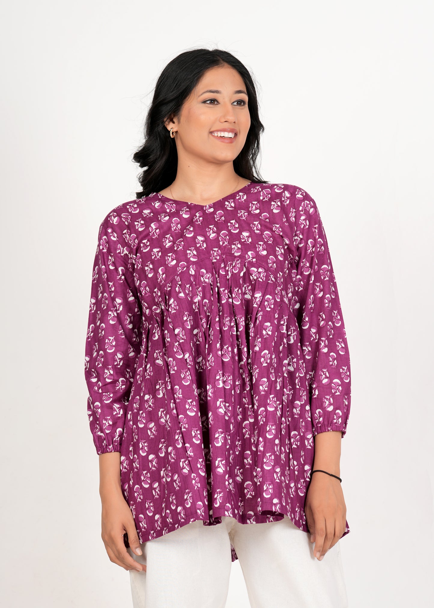 Boysenberry Peplum Cotton Kurti