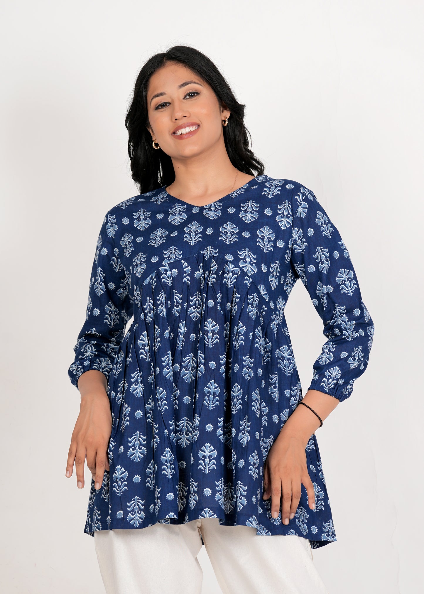 Cloud Burst Peplum Cotton Kurti