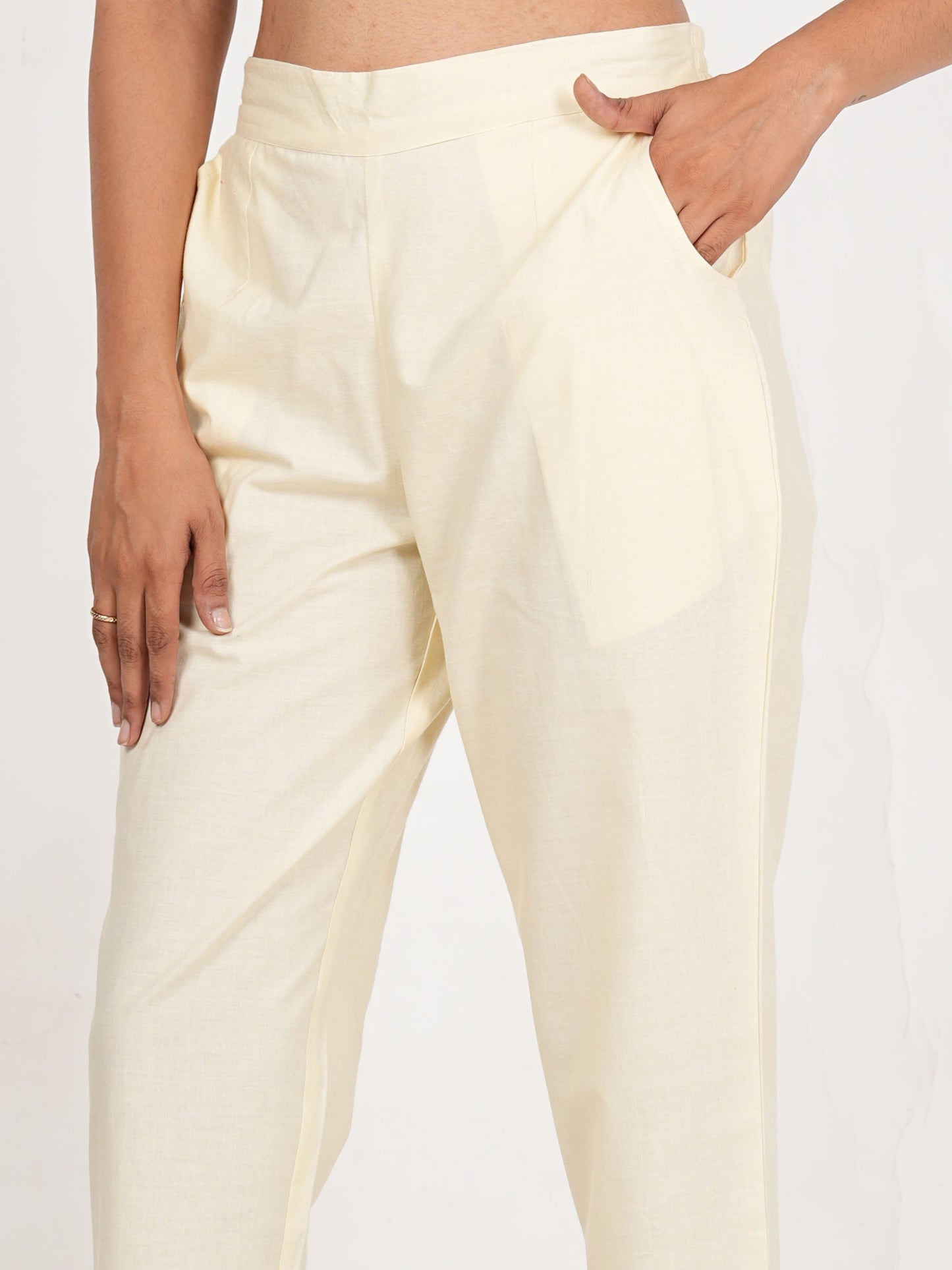 Half Dutch White Cotton Pant