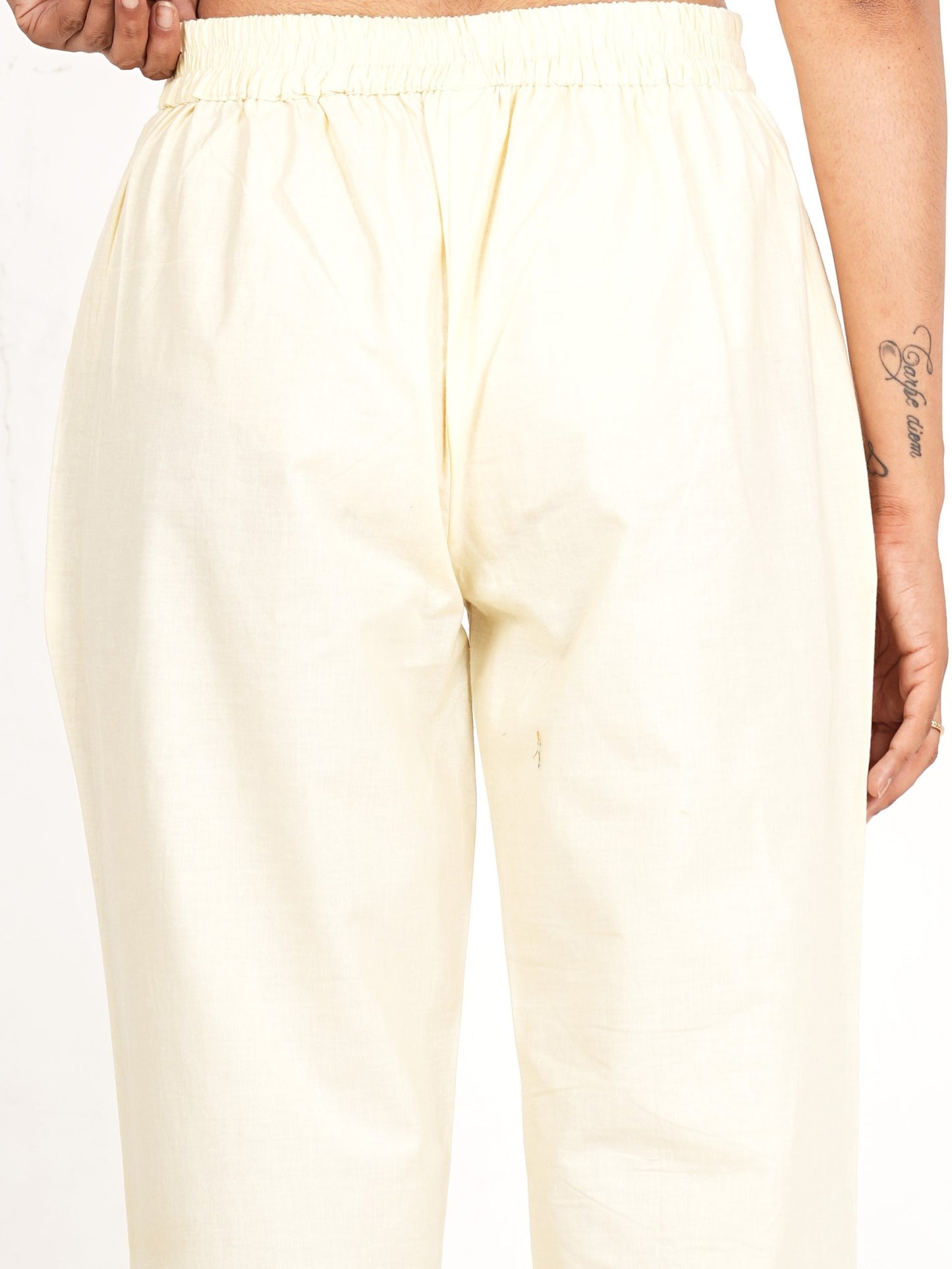 Half Dutch White Cotton Pant