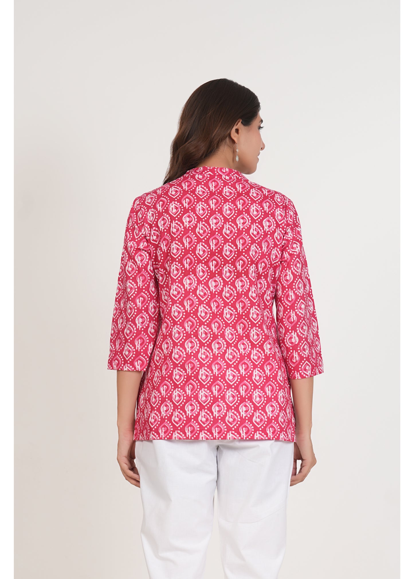 Warm Pink Short Straight Cotton Kurta