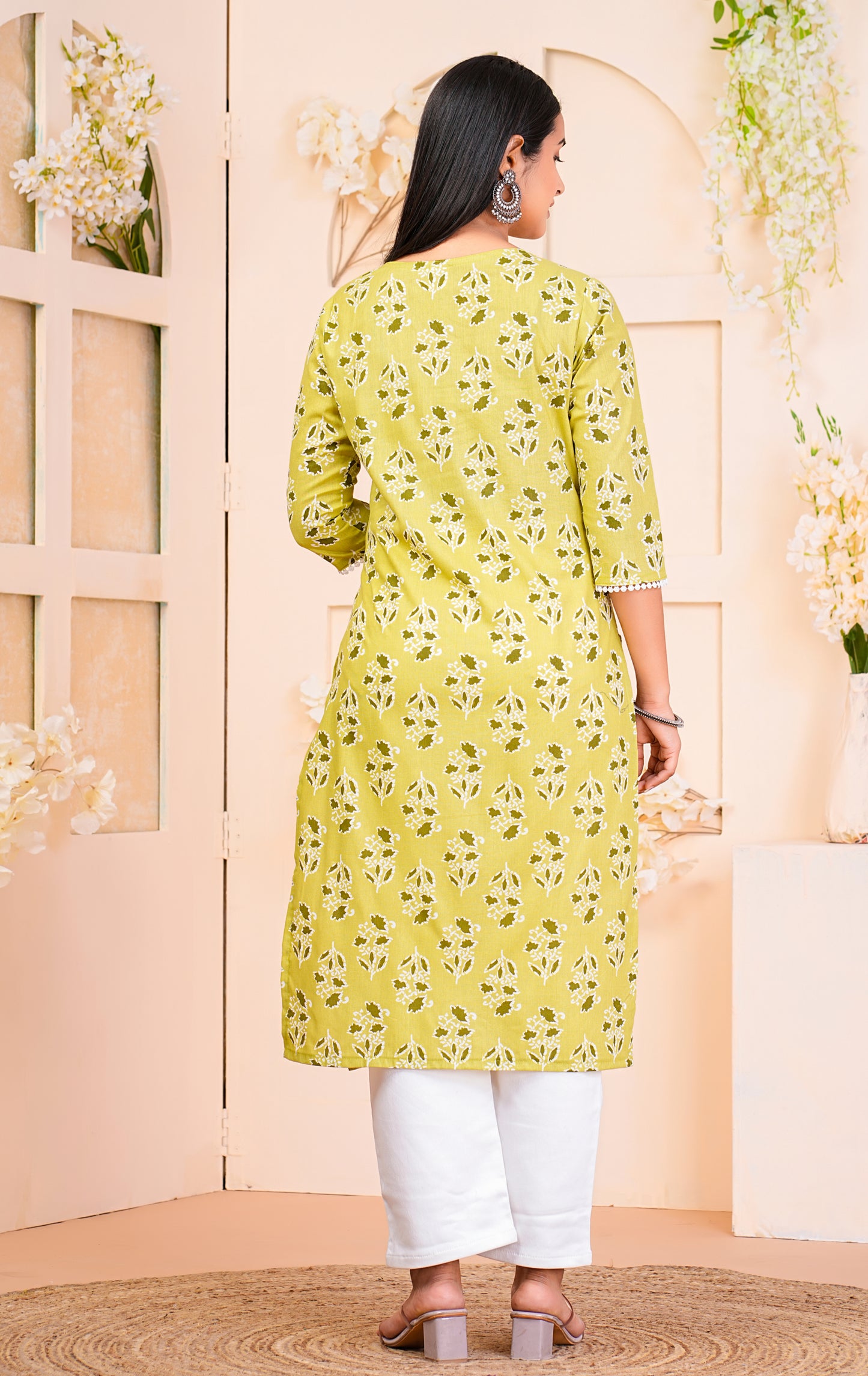 Light Green Long Cotton Kurta