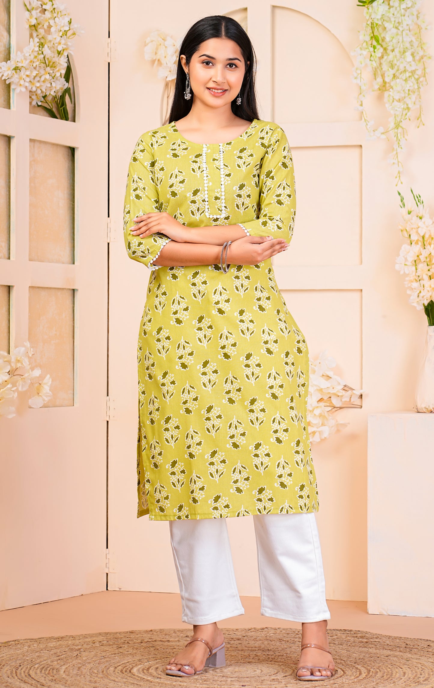 Light Green Long Cotton Kurta