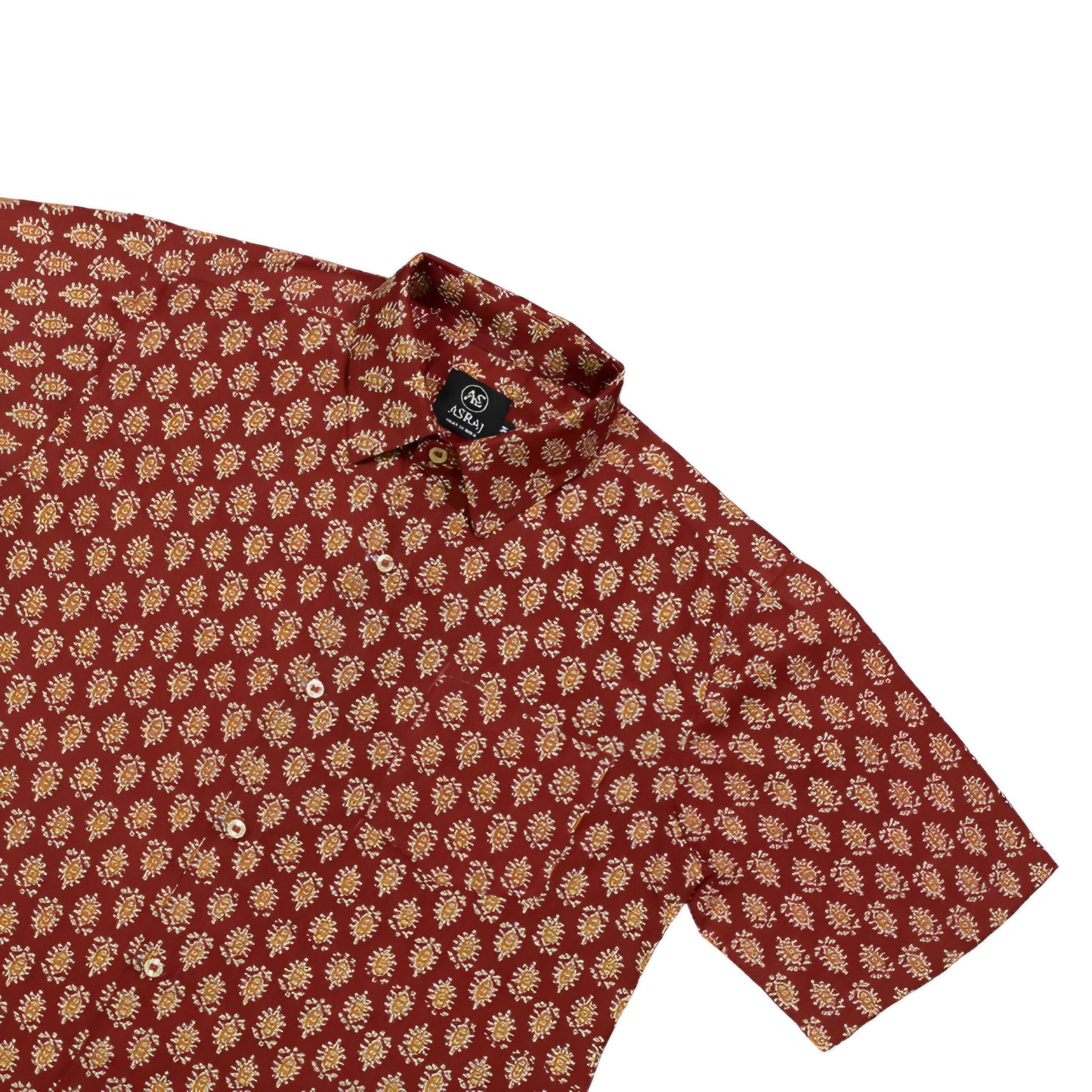 Maroon Cotton Printed Shirt