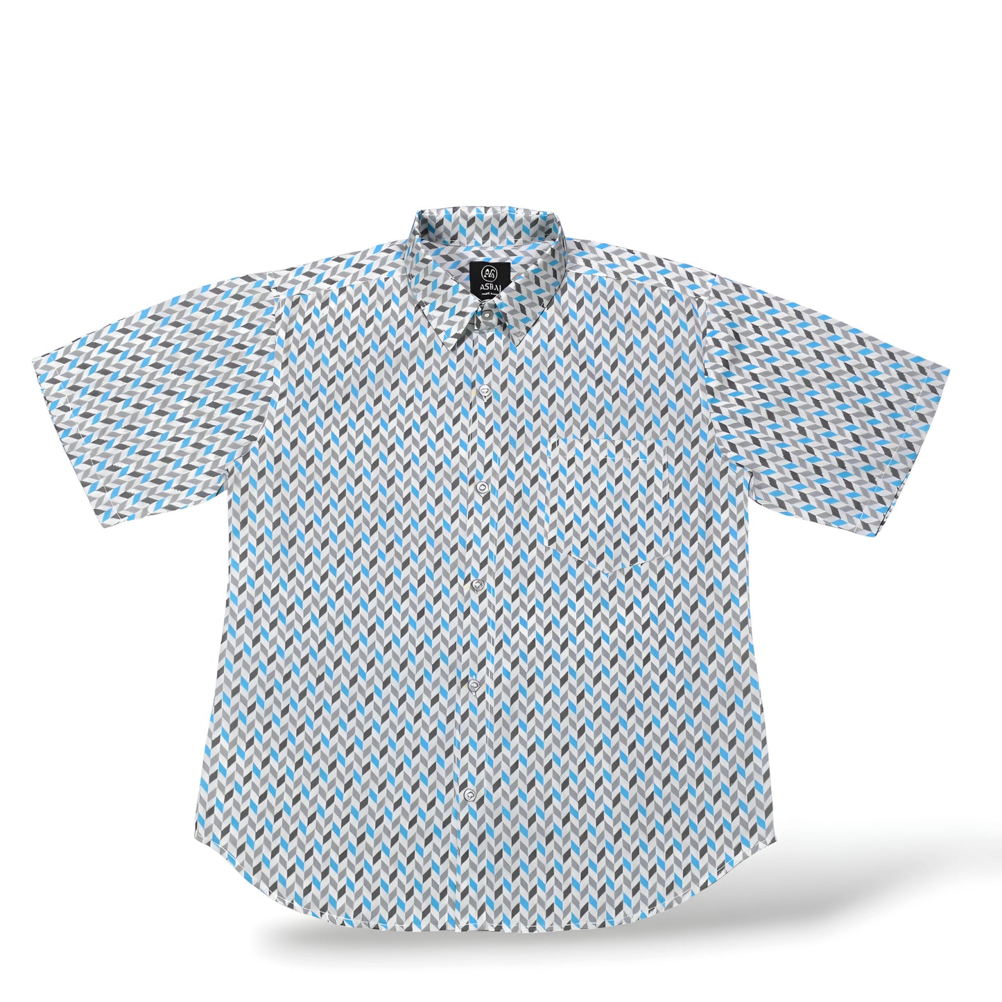 White & Grey Textured Cotton Shirt