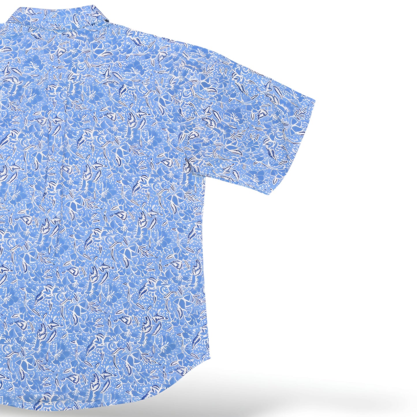 Sky Blue Cotton Printed Shirt