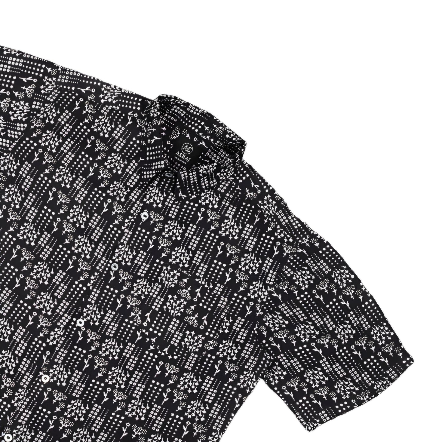 Black Cotton Printed Shirt