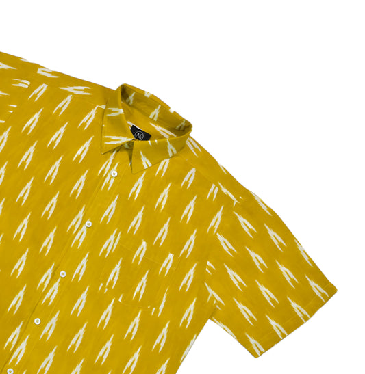 Yellow Cotton Printed Shirt