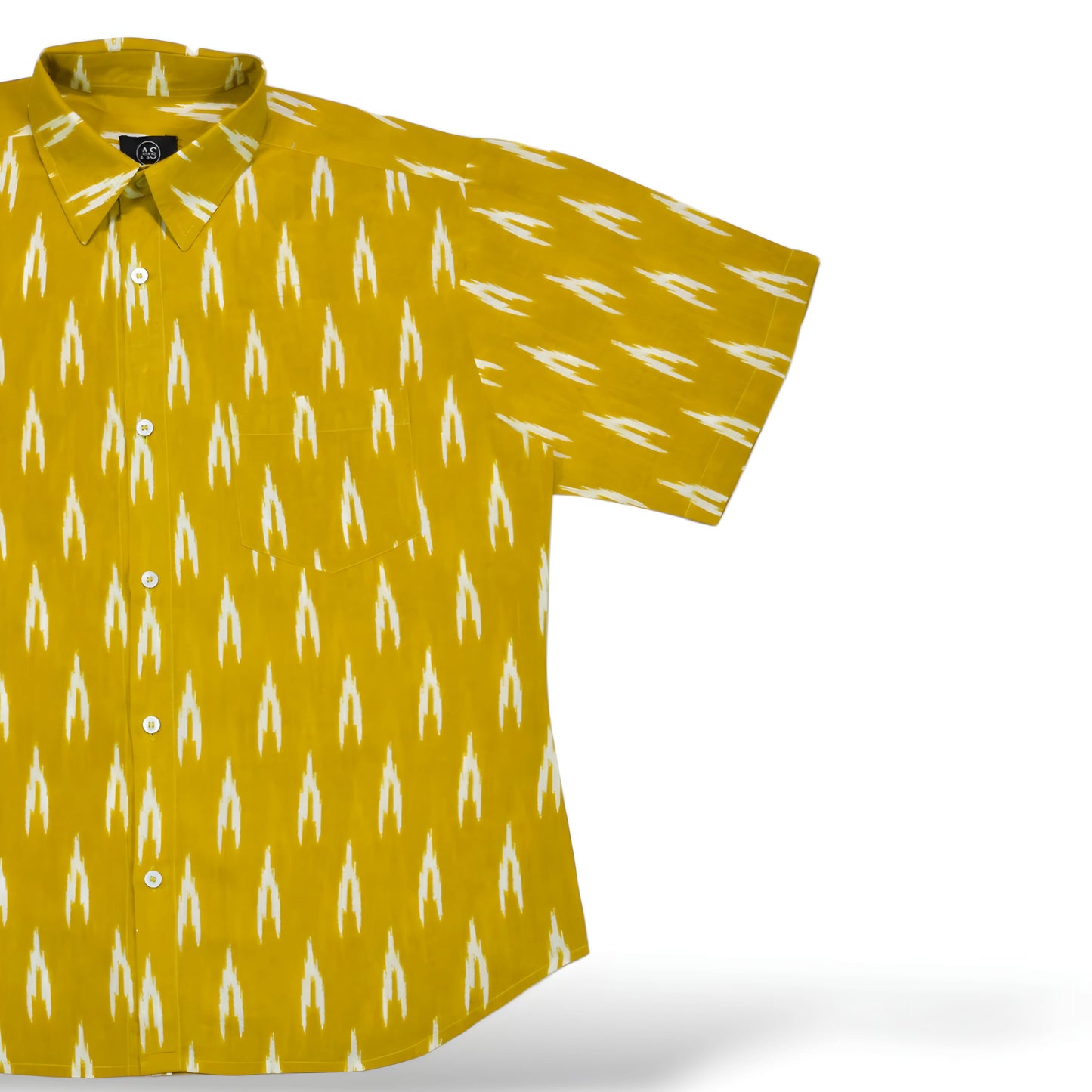 Yellow Cotton Printed Shirt