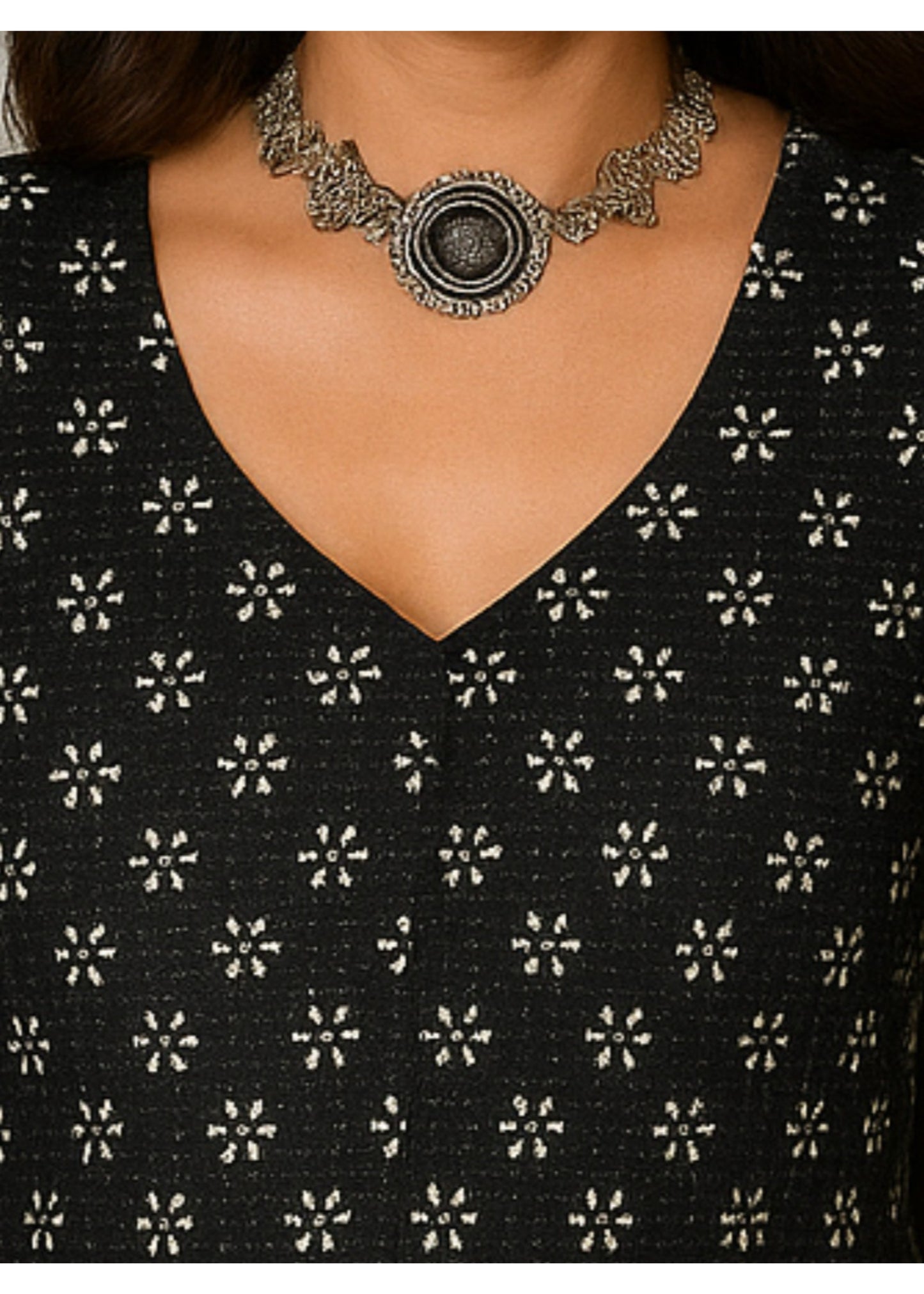 Black Full Sleeves Short Kurti